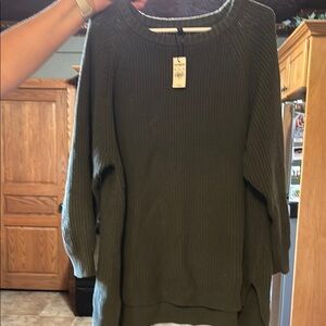 Express Green Crew Neck Sweater